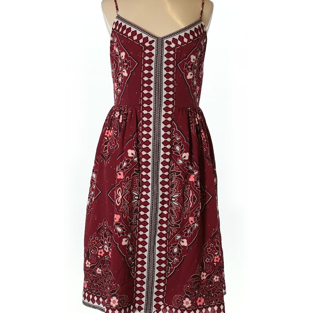 BANANA REPUBLIC floral burgundy midi dress